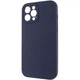 Силіконовий чохол Silicone Silk Full Camera Protective (AA) No Logo для iPhone 12 Pro (Айфон 12 про), матова накладка Soft Touch з повним захистом камери, корпусу, м'якою підкладкою з мікрофібри Midnight blue - изображение 3
