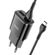 Зарядний пристрій HOCO C88A зарядка 12W 2.4A 2 Usb з кабелем Type-C Black - зображення 1