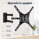 Крепление для телевизора Home Design HDL-117B-2 14–55 дюймов, настенный поворотно-наклонный кронштейн до 50 кг - изображение 5