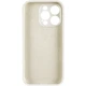 Силіконовий чохол Silicone Silk Full Camera Protective (AA) No Logo для iPhone 15 Pro (Айфон 15 про), матова накладка Soft Touch з повним захистом камери, корпусу, м'якою підкладкою з мікрофібри Antique White - зображення 2