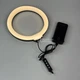 Набор кольцевая лампа для селфи RGB LED 26 см со штативом 2м и держателем для телефона, светодиодная лампа для блоггеров, макияжа, фото и видеосъемки с регулировкой яркости 10-100%, холодный/теплый/RGB свет Черная MJ26T - изображение 6