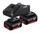 Аккумуляторный набор Bosch 1600A019S0 (Li-Ion, 18 В, 4 Ач) 2 АКБ GBA + Зарядное устройство GAL 18V-40 (23298) - изображение 1