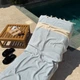 Пляжное полотенце голубой большое 100×180 см, турецкий пештемаль для пляжа, бассейна и хаммама - изображение 3