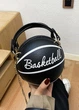Жіноча кругла сумка BASKETBALL м'яч на ланцюжку чорна - зображення 4