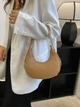 Женская сумка 1447 багет бежевая кофейная - изображение 8