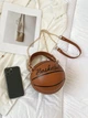 Жіноча кругла сумка BASKETBALL м'яч на ланцюжку коричнева - зображення 8