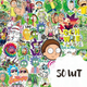 Набор виниловых наклеек Рик и Морти / Rick and Morty - 50 шт. Мультяшные водостойкие стикеры для ноутбука, телефона, скейта - изображение 1
