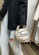 Жіноча кругла сумка BASKETBALL м'яч на ланцюжку біла молочна - зображення 4