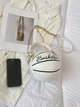 Жіноча кругла сумка BASKETBALL м'яч на ланцюжку біла молочна - зображення 8