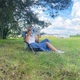 Кресло туристическое складное Trizand 23923 для кемпинга и рыбалки до 100 кг с сетчатой спинкой, подлокотниками и чехлом Серое - изображение 4