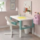 Дитячий стільчик з подушкою, білий/бірюзовий IKEA LOBERGET / SIBBEN 395.013.17 - зображення 3