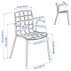 Конференц-крісло, середньо-сірий/білий IKEA LÄKTARE 495.032.50 - изображение 9
