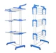 Складна стійка, сушарка для одягу, білизни 3 tiers Garment Rack With Wheels K12-120 металева - зображення 4