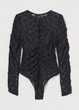 Боди H&M XS Черный 0904026_черн.орнамент - изображение 1