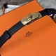 Жіночий ремінь HERMES Kelly натуральна шкіра. Чорний - зображення 3