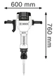 Електричний відбійний молоток Bosch GSH 27 VC Professional (2 кВт, 62 Дж) для будівельних і демонтажних робіт (26436) - зображення 4