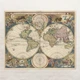 Інтер'єрна картина Стародавня карта Землі 1658, Earth Ancient Map, інтер'єрний декор, 48×60 см (id3038) - зображення 1