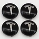 Колпачки с логотипом Tesla 68 мм 62 мм черные заглушки в диск тесла - изображение 1