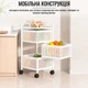 Етажерка на колесах Modern Home 3 яруса 27 х 27.5 х 61.5 см (50112) Білий - зображення 6