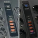 Подовжувач мережевий 1,75 м на 6 розеток + 4 USB + 2 Type-C, 3000W Power Socket F54-2PD Чорний - зображення 2