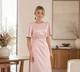 Нарядное платье ниже колен FashionYouWant XL розовый 43466480 - изображение 4