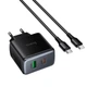Адаптер сетевой HOCO C to C cable Upgrade charger set C158A |1USB/1Type-C, 45W/3A, PD/QC| 5195377 - зображення 6