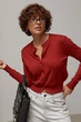 Легкий трикотажний кардиган на ґудзиках - червоний колір, ONE SIZE - изображение 5
