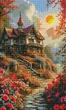 Алмазная мозаика на подрамнике ColorArt 30x50 Осень + голограммные алмазики TPP918 + Подарок лак для покрытия - изображение 2