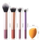 Набір пензлів для макіяжу Real Techniques Everyday Essentials Set 4 професійні пензлі та спонж Miracle Complexion для обличчя, очей і румян - изображение 2