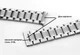Браслет для часов 3-Link Butterfly Clasp Silver 20 мм с полукруглыми торцевыми вставками, нержавеющая сталь (BUT20W-05) - изображение 2