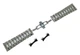 Браслет для часов 28 мм 3-Link Butterfly Clasp стальной Silver с полукруглыми торцевыми вставками, нержавеющая сталь (BUT28W-33) - изображение 4