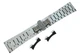 Браслет для часов 28 мм 3-Link Butterfly Clasp стальной Silver с полукруглыми торцевыми вставками, нержавеющая сталь (BUT28W-33) - изображение 6