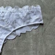 Женские кружевные трусики-бразилианы, Белые, M - изображение 4