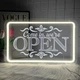 Неоновая вывеска Come in We're Open RuCvixkt с дыммером тепло-белая 15'x9.5'' - изображение 2