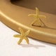Серьги Морские звезды маленькие золотистые Podarkus BK1268-G - изображение 2