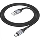 Дата кабель USB 2.0 AM to USB-C 1.0m 3A nylon X102 black HOCO (6942007608770) - изображение 4