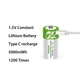 Батарейка С (R14) аккумуляторная с разъемом USB Type-C от Smartoools на 1.5V/5000mWh - изображение 6