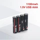 Батарейки AAA аккумуляторные Soshine с разъемом USB Type-C на 1.5V/1100mWh - 4 ШТ. - изображение 2