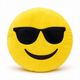 Декоративна подушка Emoji "Крутий смайлик" 30 см, кругла, м'яка, плюшева. - зображення 1