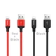 Кабель HOCO X14 USB to iP 2A, 2m, nylon, aluminum connectors, Black - зображення 3