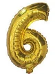 Фольгированный шар, 6, золотой, цифра, 100 см, 1 штука, для оформления праздника - изображение 1