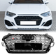 Решетка радиатора Audi A4 B9 2020-2024 стиль RS4 черный глянец - изображение 1