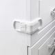 Замок-блокіратор кутовий від дітей на кнопках 1 шт Білий захисний меблевий замок на висувні шухляди та комоди, кутовий фіксатор - зображення 3