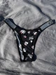 Трусики женские Hello Kitty черные со стразами Victoria's Secret, трусики бикини черного цвета Хэллоу Китти со стразами, XS/S - изображение 1