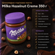 Шоколадно горіхова паста Milka Hazelnut Creme 350 г з фундуком кремова для тостів млинців десертів у скляній банці - зображення 3