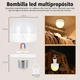 Аккумуляторная LED лампа E27 , беспроводная, магнитная база, пульт дистанционного управления, 3 режима белого света, USB Type-C - изображение 2