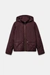 Женская стеганная демисезонная куртка Zara burgundy S, арт.8372/082/605 - изображение 5