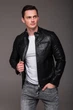 Чорна чоловіча куртка з еко-шкіри R.A. Slim Fit 2506-52 - зображення 2