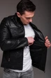 Чорна чоловіча куртка з еко-шкіри R.A. Slim Fit 2506-52 - зображення 13