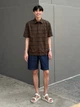 Рубашка хлопковая мужская Uniqlo 462922216 M Коричневая (1160739271) - изображение 9